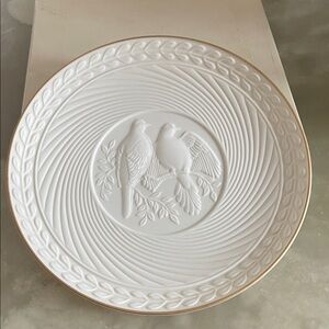 Elegant White Plate with Bird Design